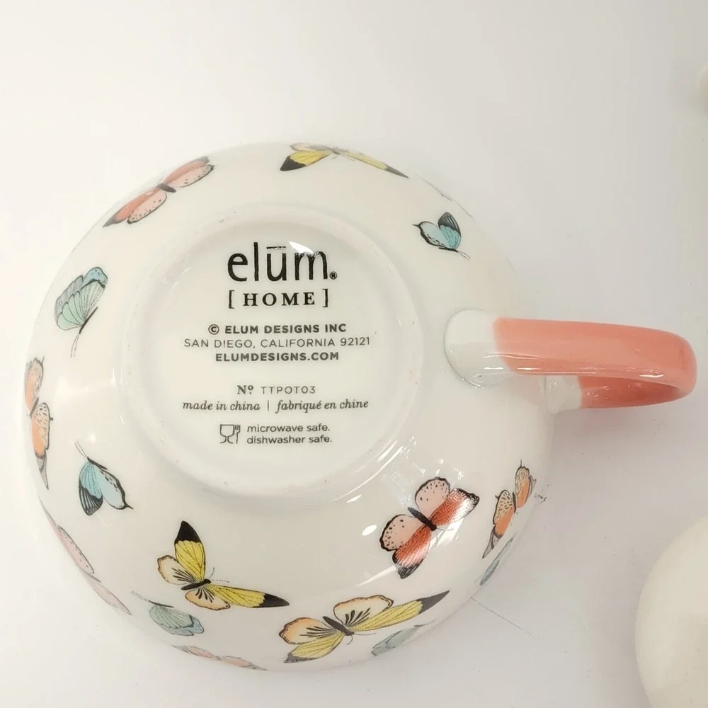 Elum‎ Designs Tea For One Set Cup and Teapot Butterflies